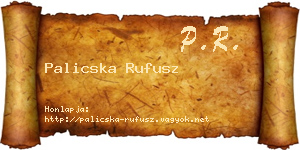 Palicska Rufusz névjegykártya